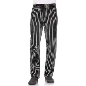 Chef Works Men's Designer Baggy Chef Pants - Black Chalk Stripe - Size 4XL